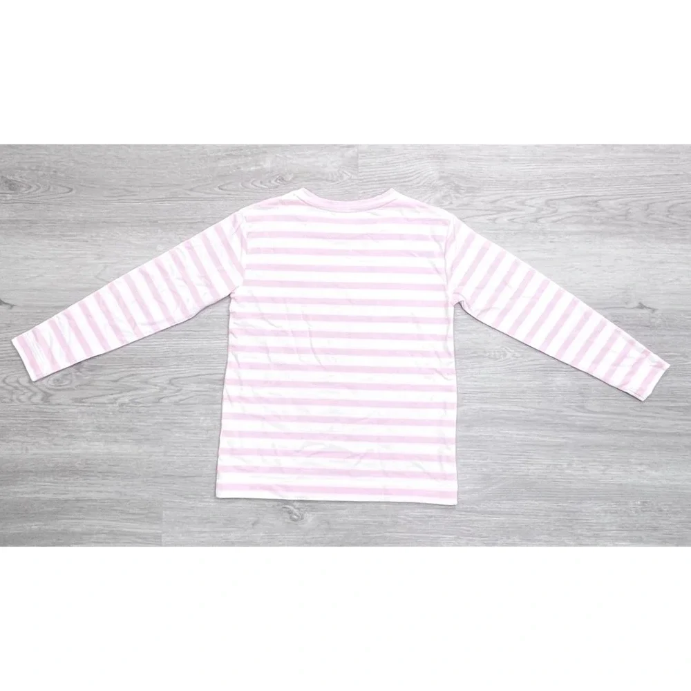 Lilly Pulitzer Girls Pink White Striped Lemon Lime Embroidered Top M 6-7 017832 - Picture 2 of 15